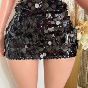 SEQUIN SKIRT BLACK